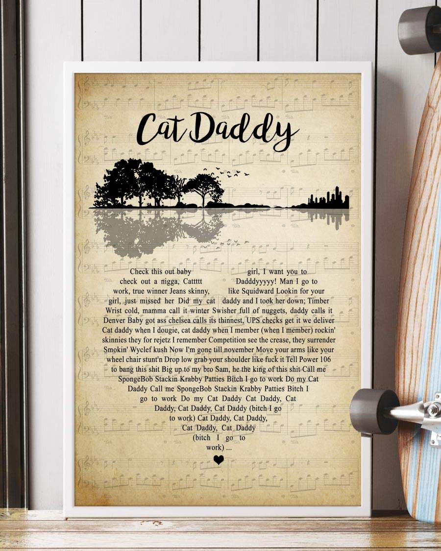 Cats Daddy Song Lyrics Guitar Heart Vintage Portrait