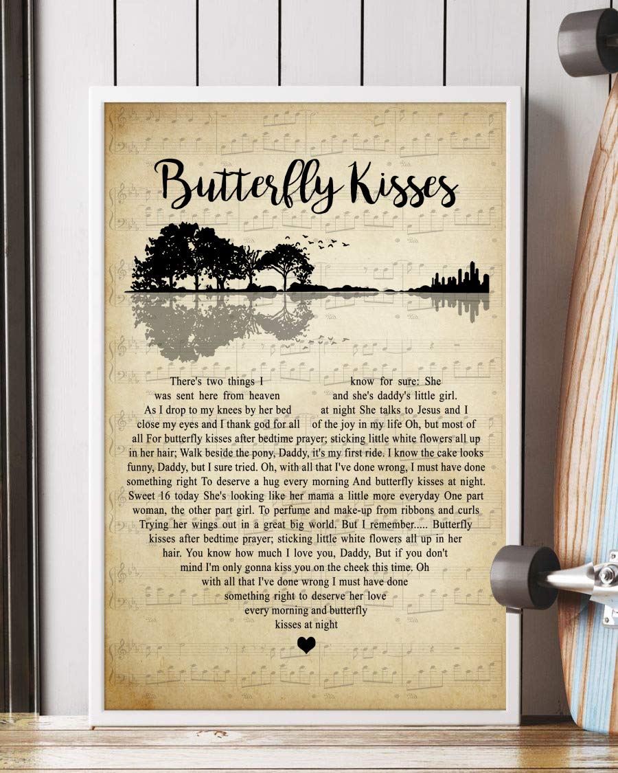 Butterfly Kisses Song Lyrics Guitar Heart Vintage Portrait