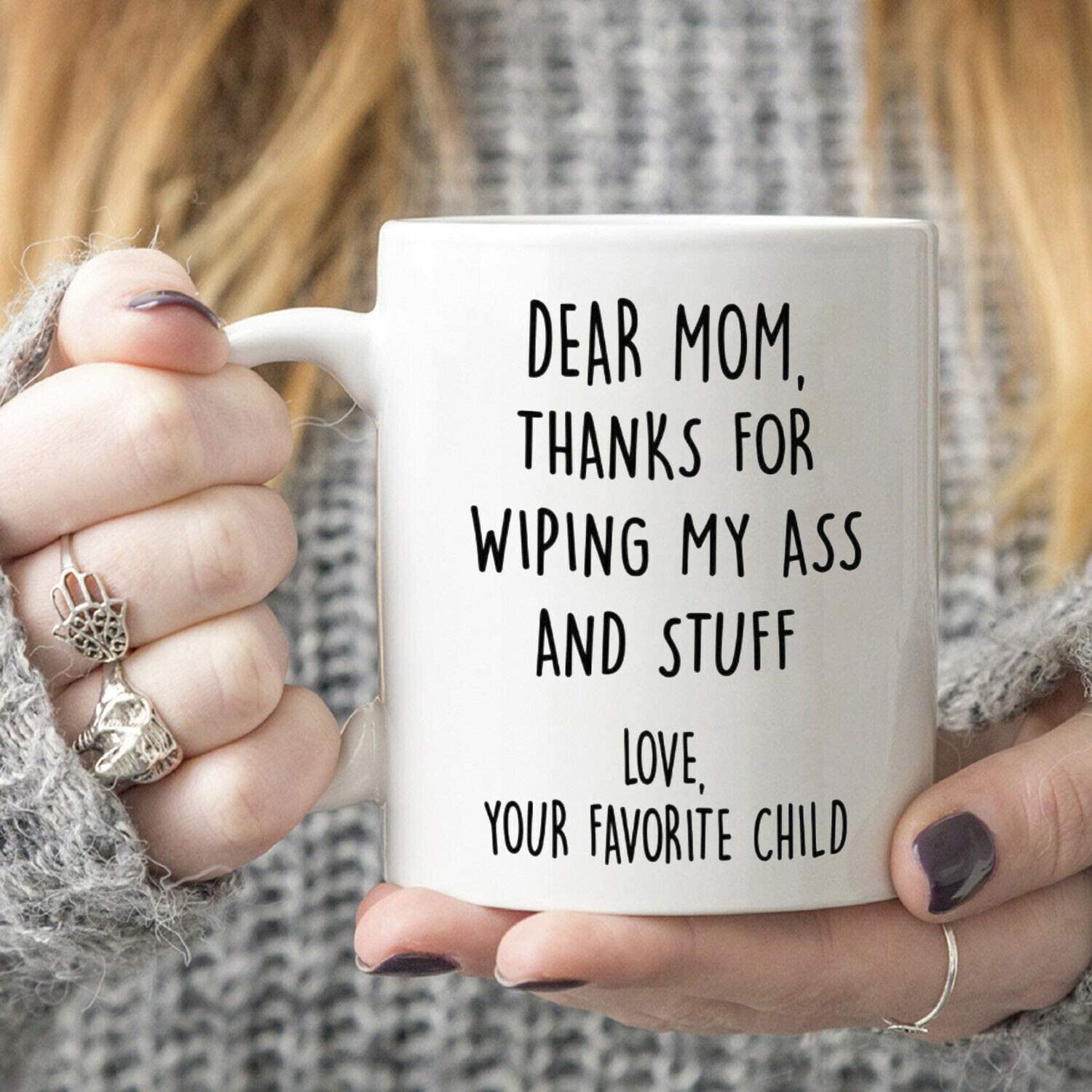 Skitongifts Coffee Mug Funny Ceramic Novelty Dear Mom Thanks For Wiping My A Mother's Day