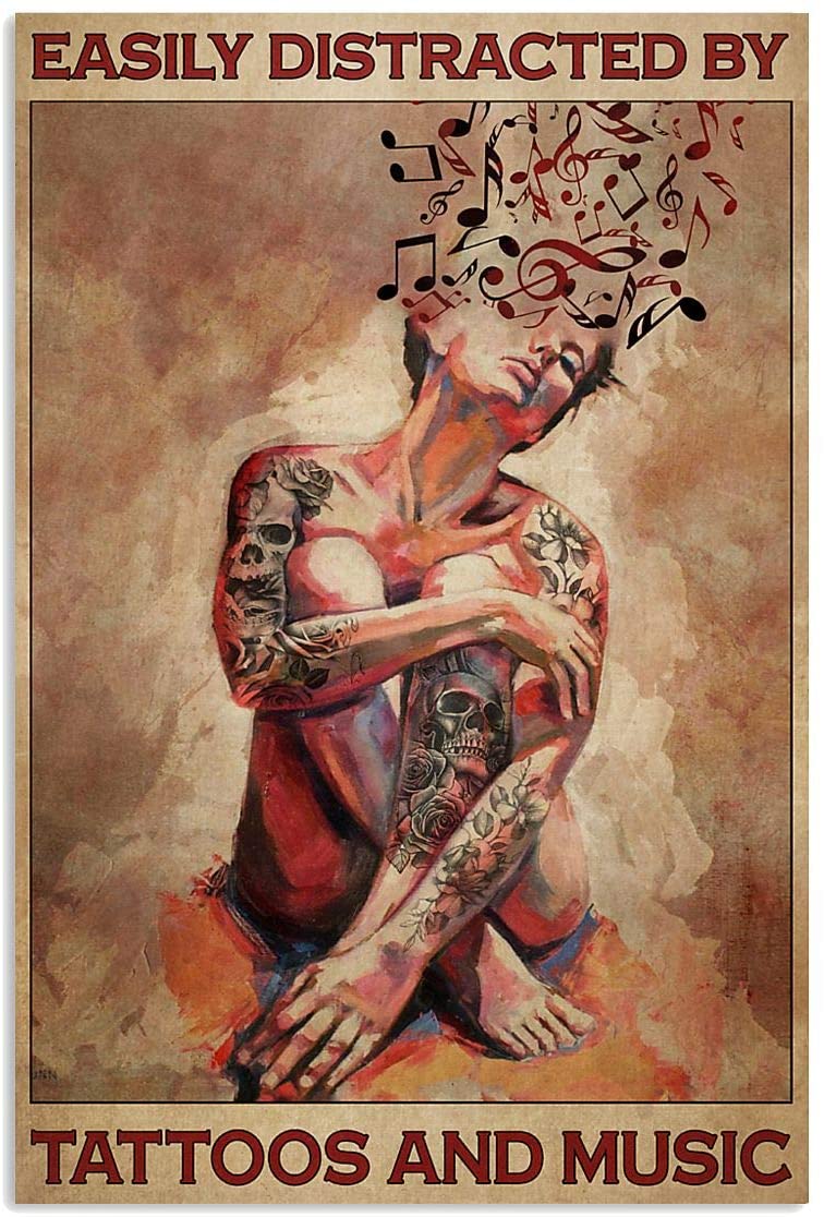 Music And Tattooed Girl Easily Distracted By Music And Tattoos