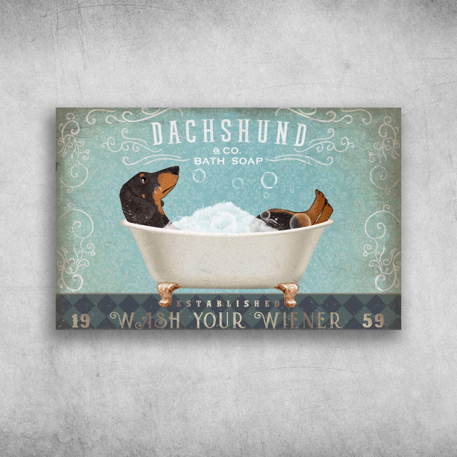 Dachshund Bath Soap Established Wash Your Wiener 1959