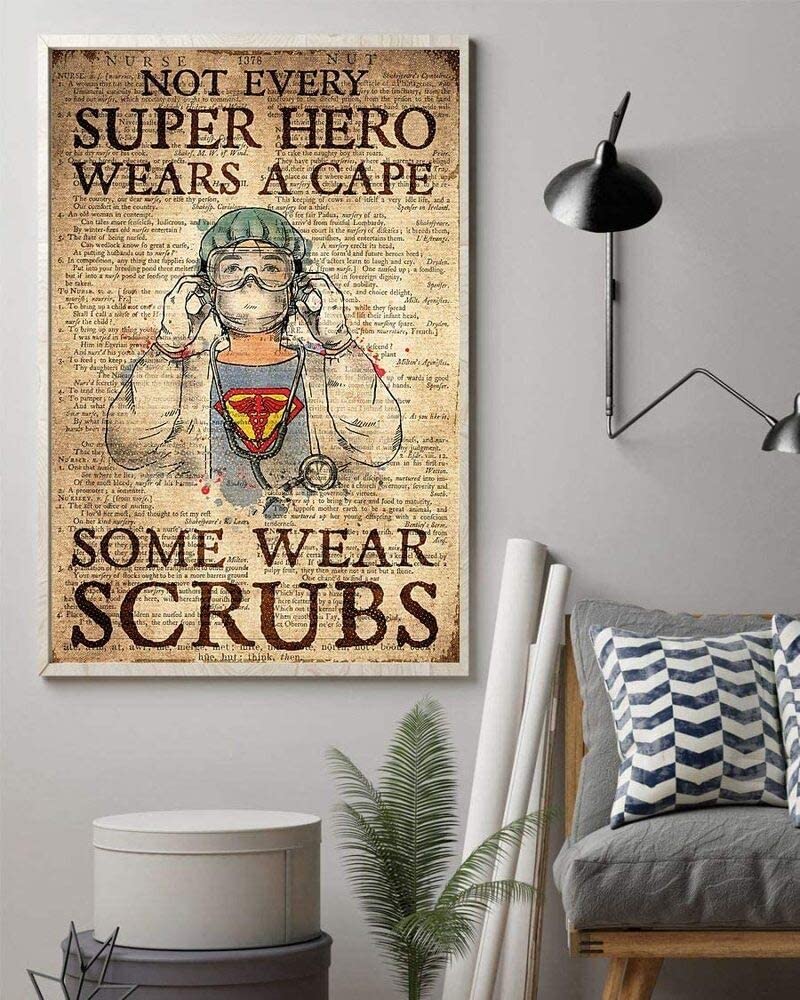 Nurse Not Every Super Hero Wears A Cape Some Wear Scrubs Book Sheet