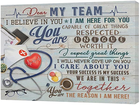 Nurse Cap Stethoscope For Wall Medical Staff Team Prints Dear My Team Nurses