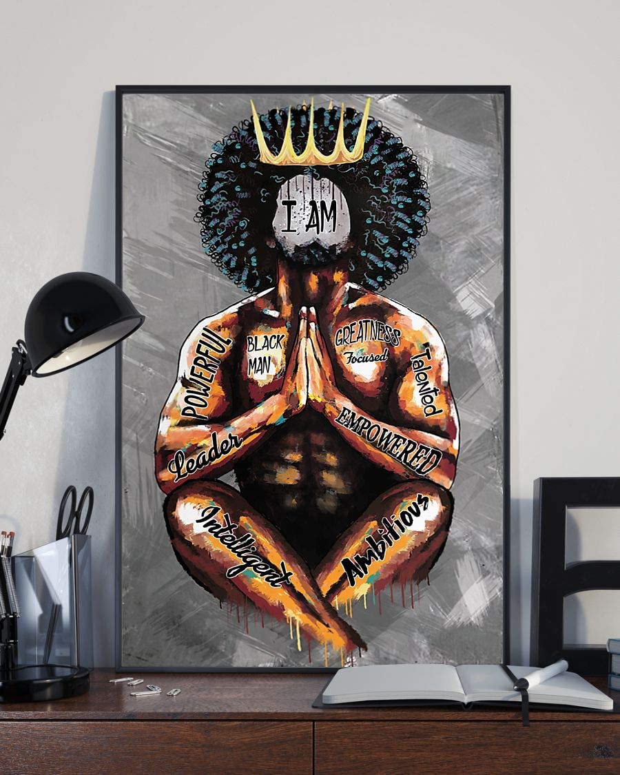 Black King Praying I Am Black Man 1208
