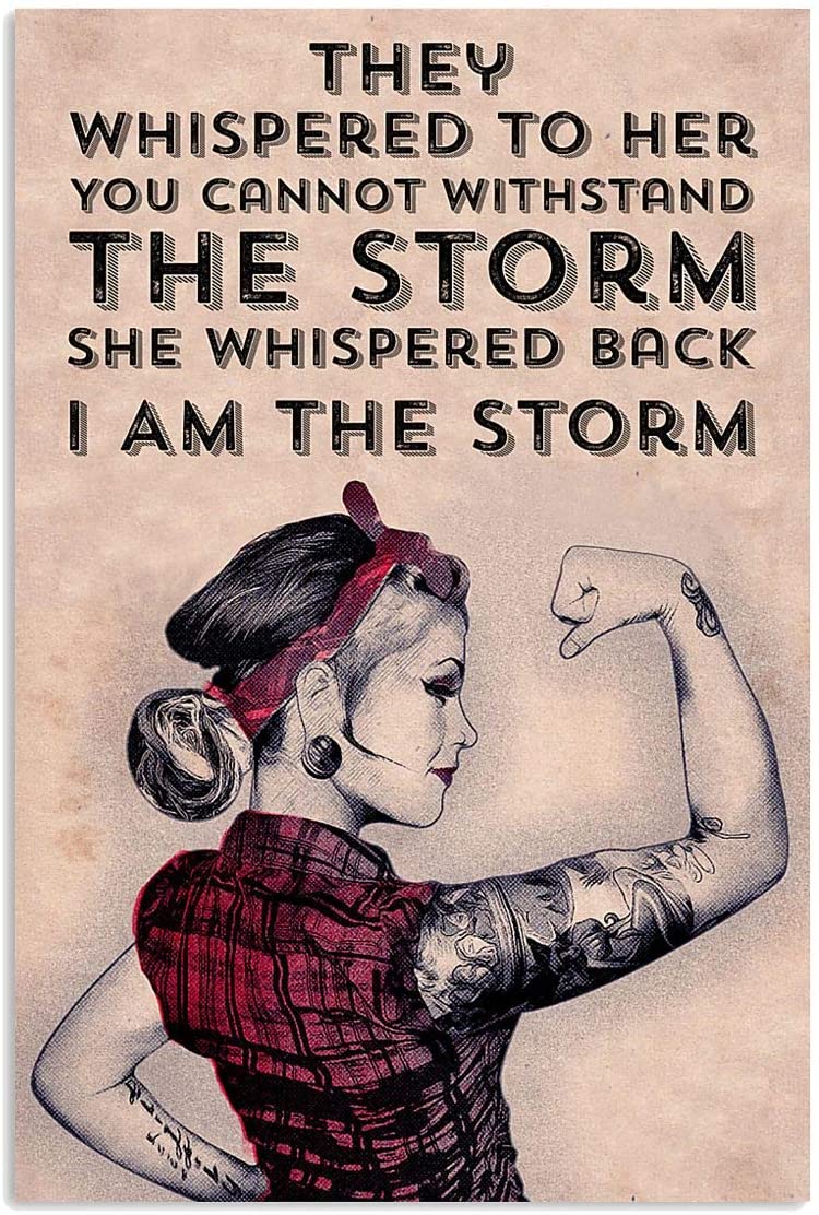 Tattoo Power Girl I Am The Storm Vertical