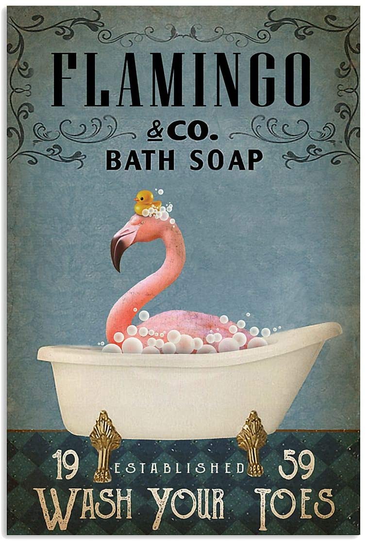 Vintage Bath Soap Established Wash Your Toes Flamingo
