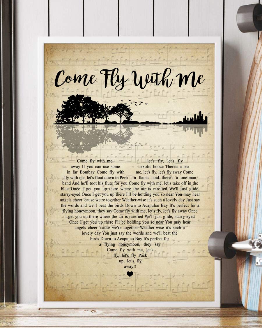 Come Flys With Me Song Lyrics Guitar Heart Vintage Portrait