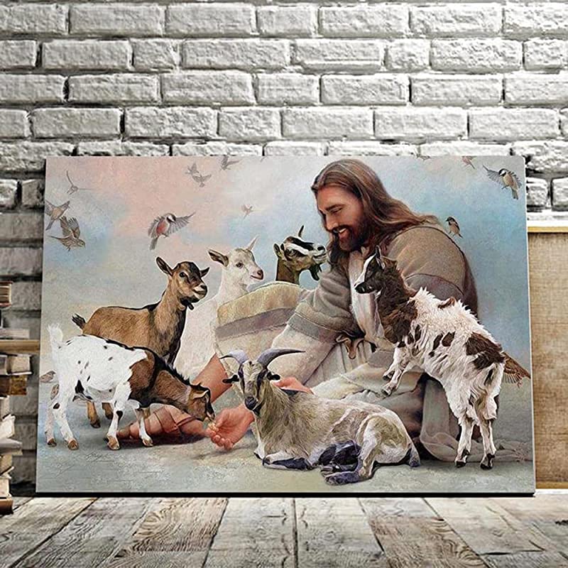 Goat and Jesus Art Jesus and Goats Christian