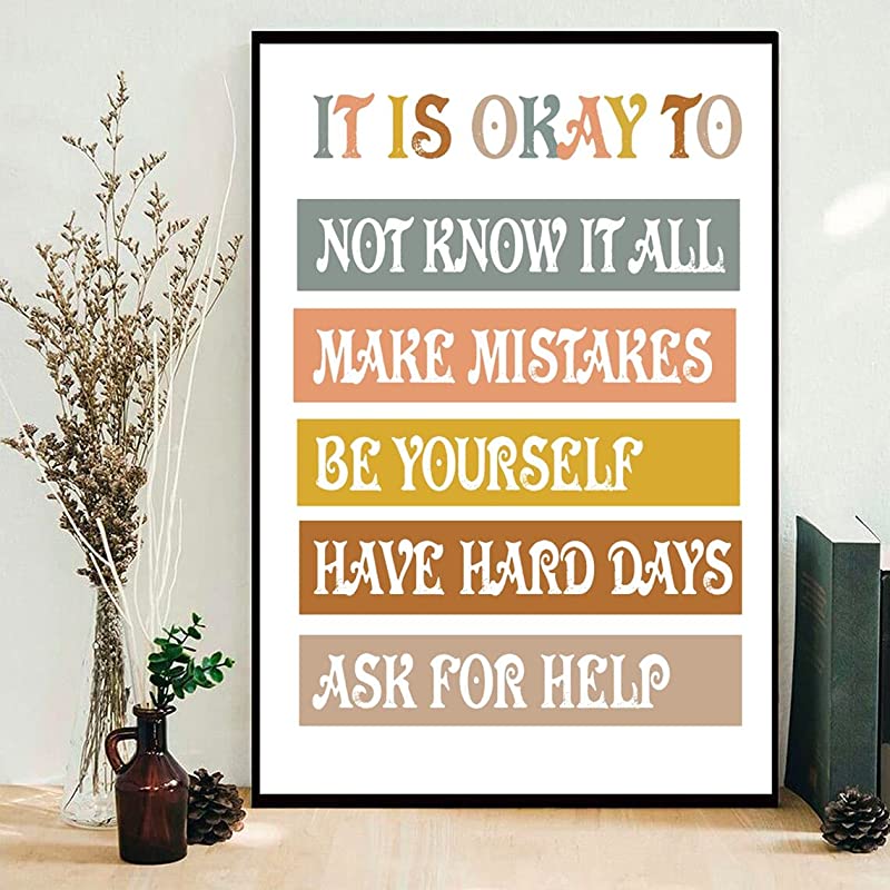 It is Okay to Not Know It All Make Mistakes Be Yourself, Boho Classroom Back to School