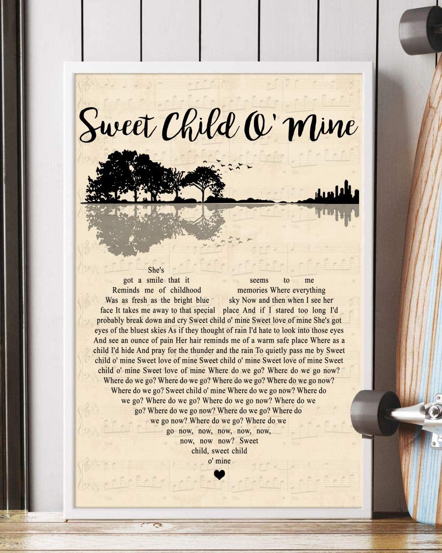 Sweet Child O Mine Song Lyrics Guitar Heart Portrait