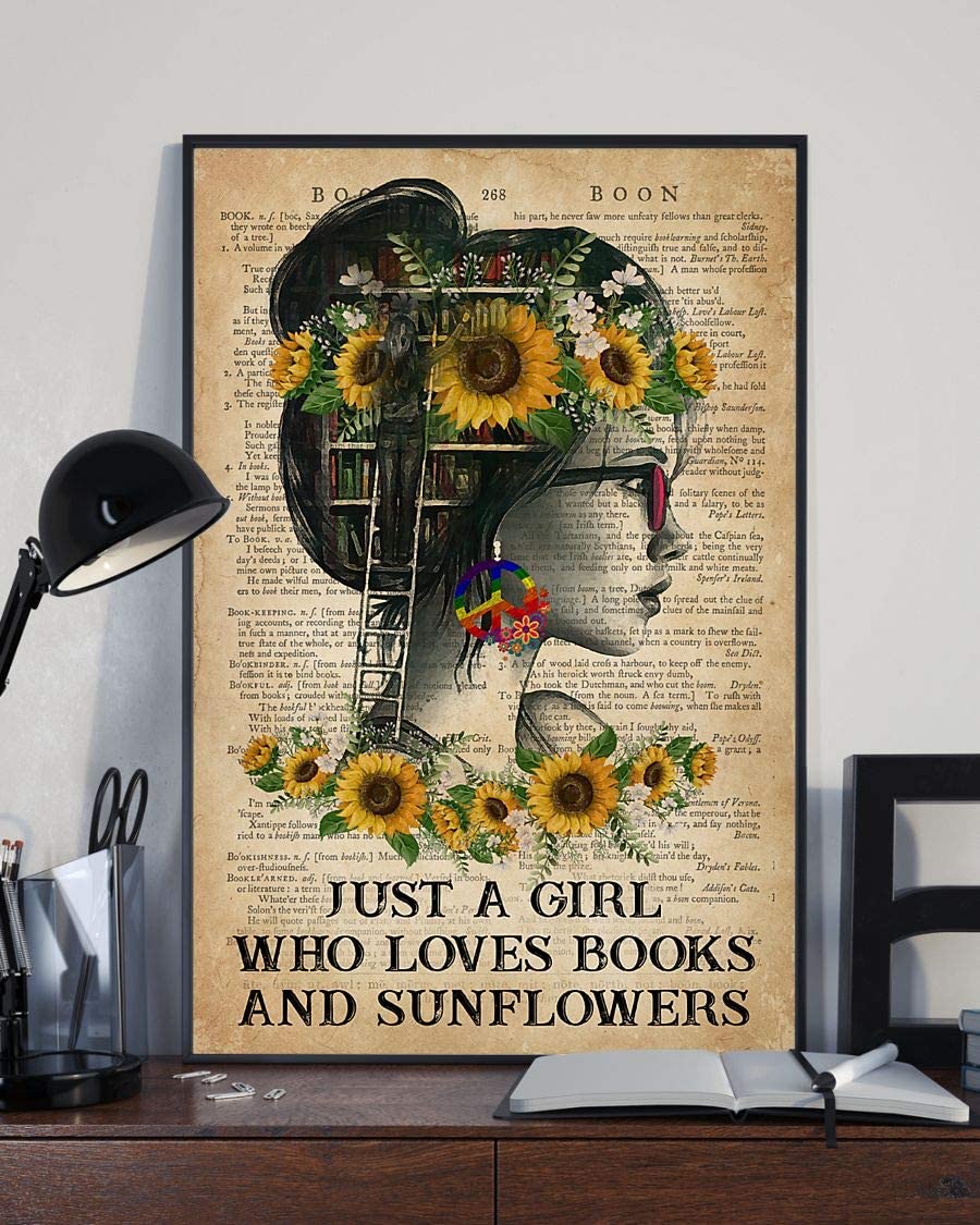 Just A Girl Who Loves Books And Sunflowers Hippie 1208