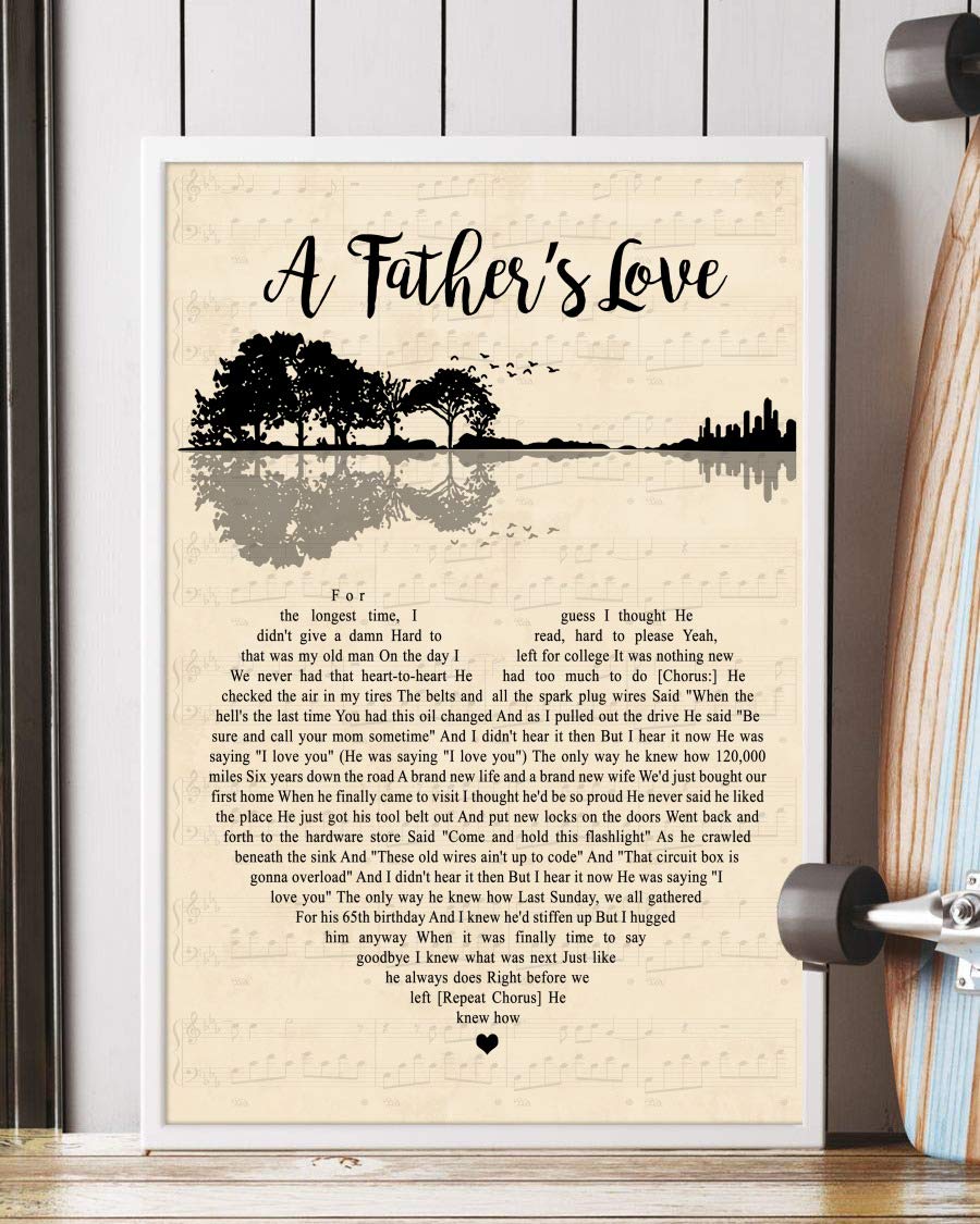 A Father's Love Song Lyrics Guitar Heart Portrait