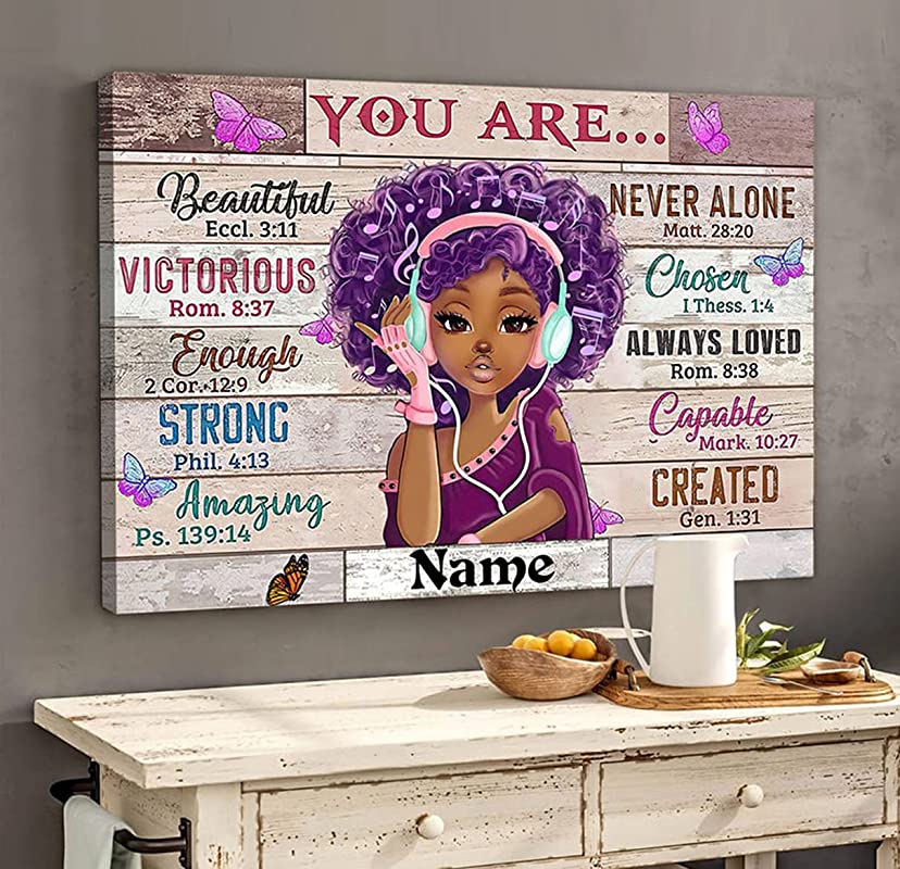 Customize Black Girl You are, Afro Girl, African American, Black Girl Wall Black Queen