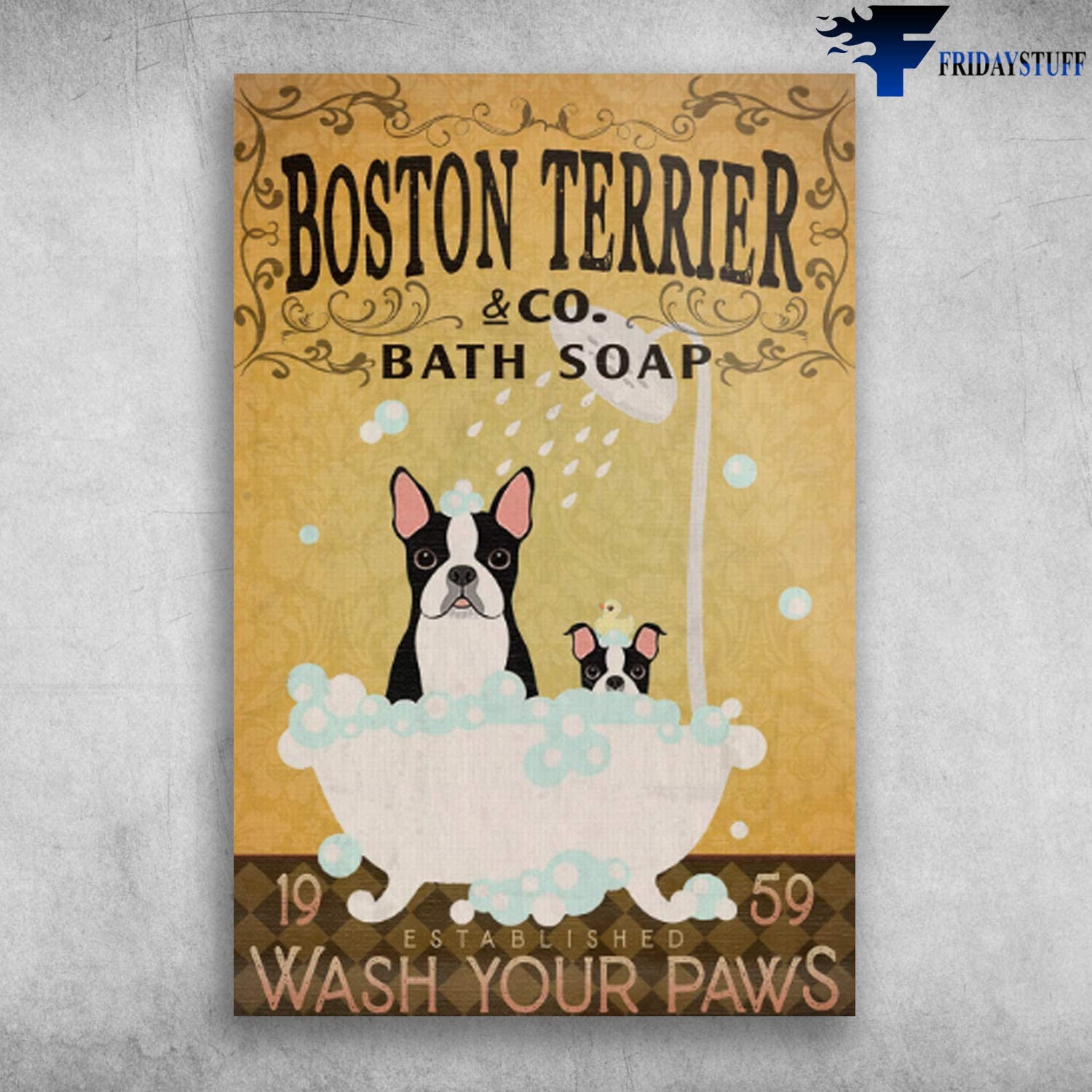 Boston Terrier And Co Bath Soap Established Wash Your Paws