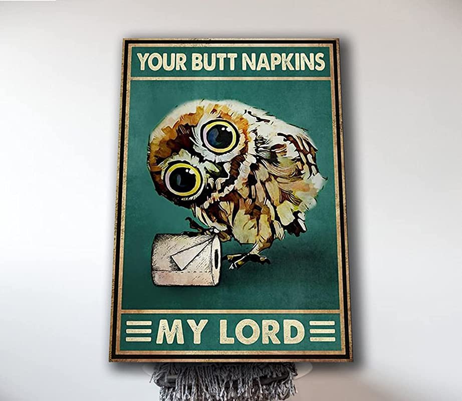 Owl Your Butt Napkins My Lord, Funny Owl Bathroom Toilet Decor