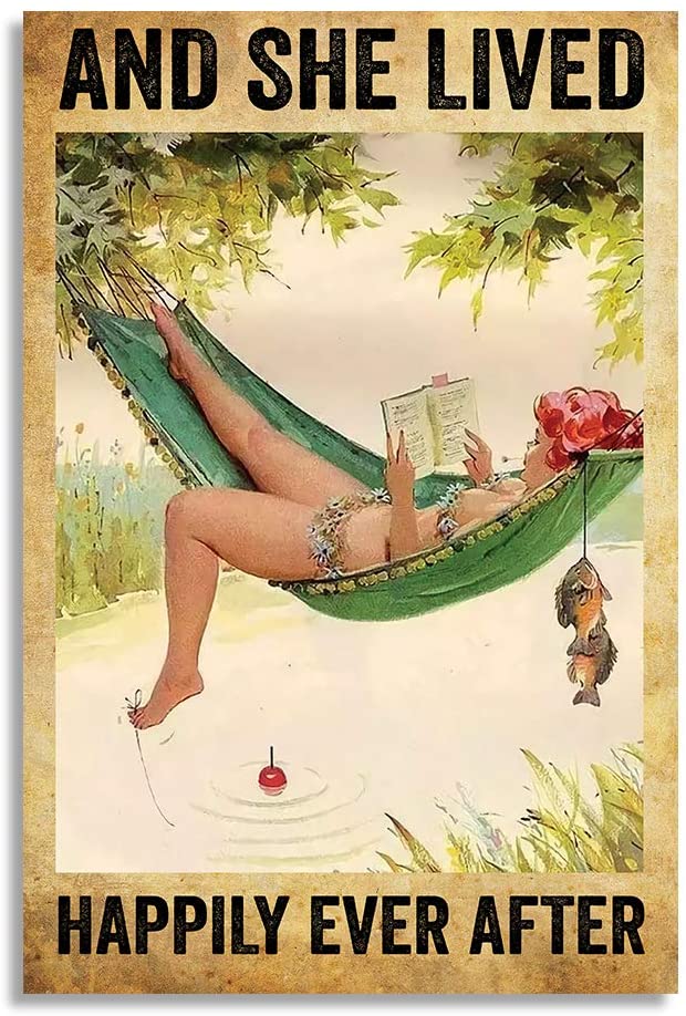 And She Lived Happily Ever After Reading Books Hammock Beach Hot Summer Holiday Vibe Vintage Retro