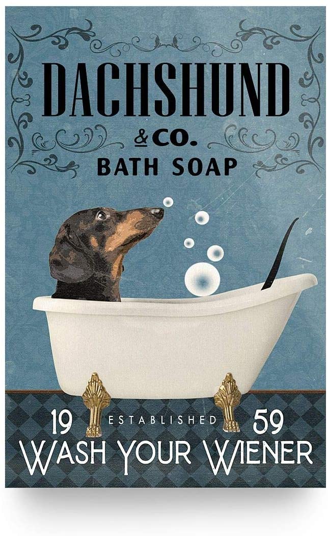 Dachshund In Bathtub Bath Soap Established Wash Your Wiener