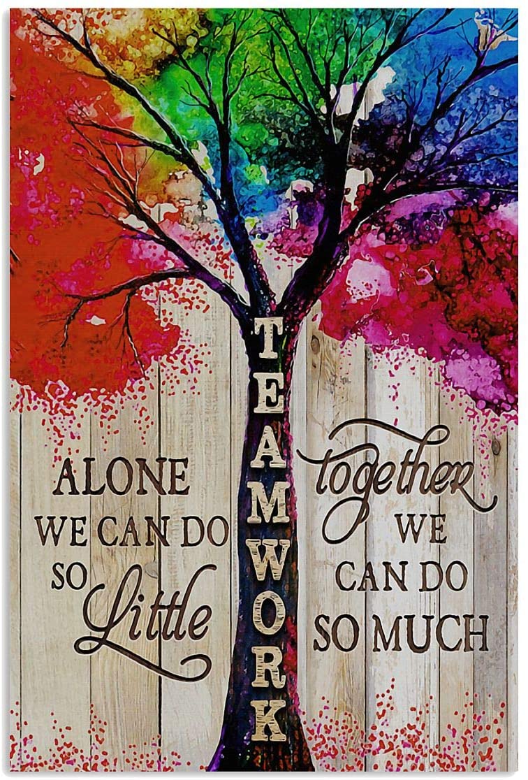 Skitongifts Poster No Frame, Wall Art, Home Decor Office Social Worker Teamwork Alone We Can Do So Little Together We Can Do So Much Social GP2810