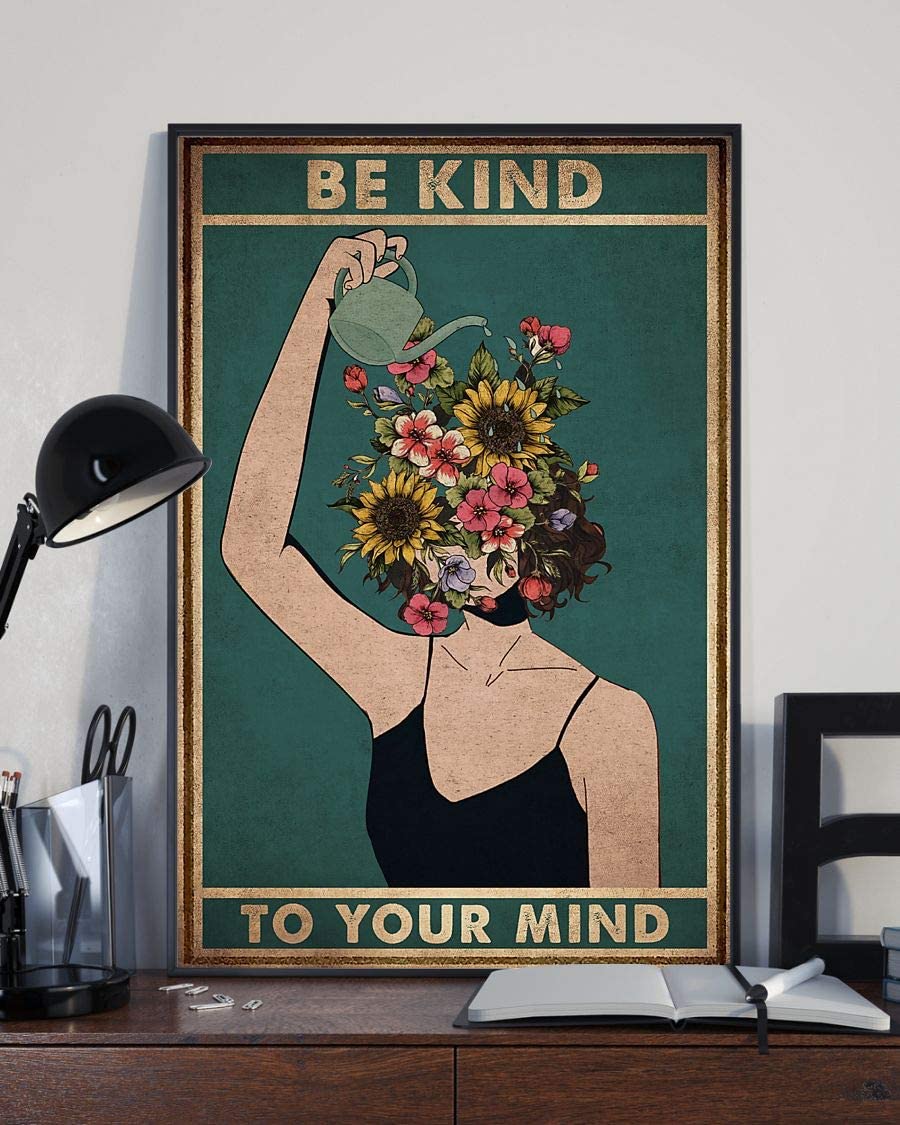 Be Kind To Your Mind Mental Girl Flower 1208