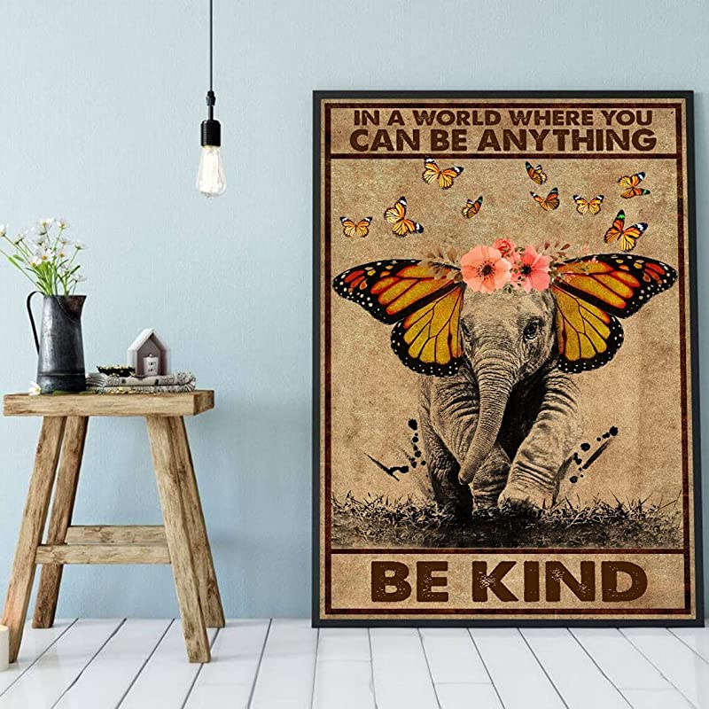 Butterfly Elephant Art, in A World Where You Can Be Anything Be Kind, Butterfly Elephant