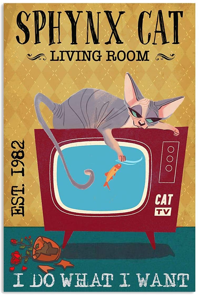 Sphynx Cat Living Room Vertical I Do What I Want Vertical