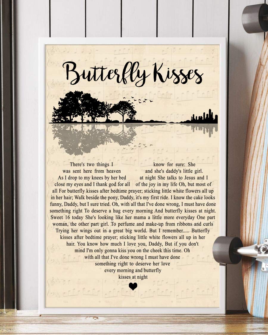 Butterfly Kisses Song Lyrics Guitar Heart Portrait