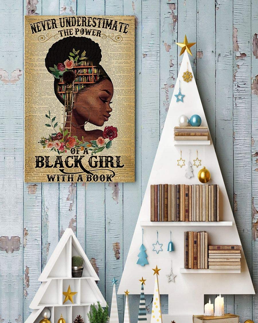 Never Underestimate The Power Of A Africa America Black Girl With A Book Book Library Head 1208