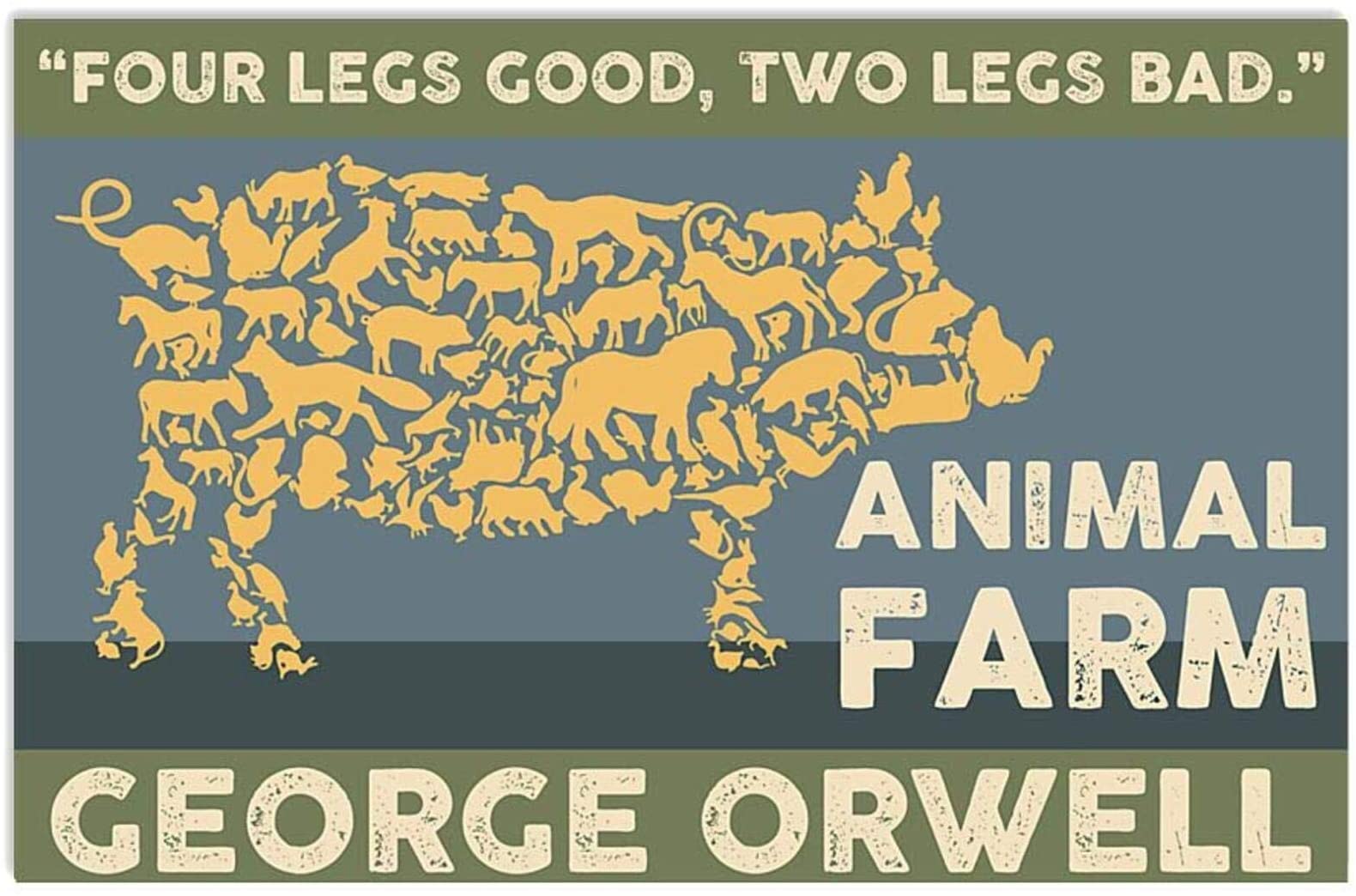 Farmer Animal Farm Pig Pattern Four Legs Good Tow Legs Bad George Orwell