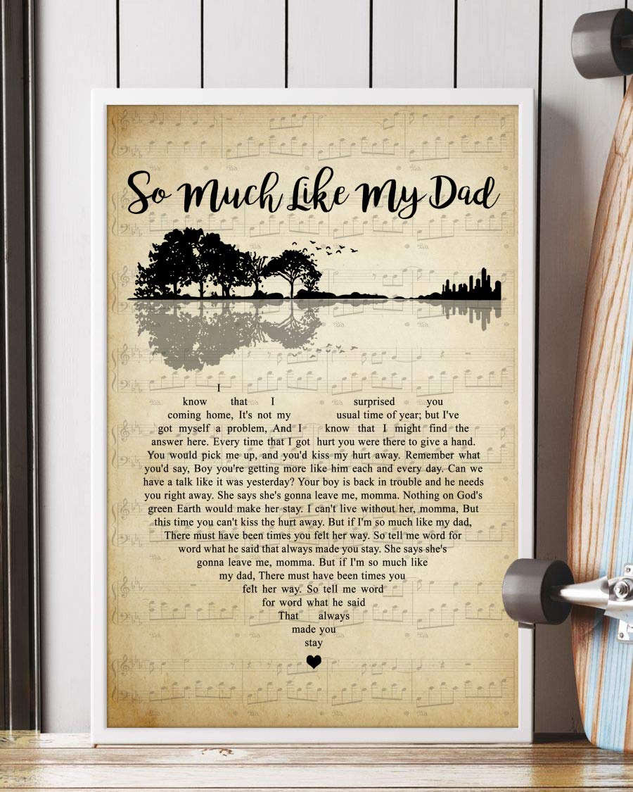 So Much Like My Daddy Song Lyrics Guitar Heart Vintage Portrait