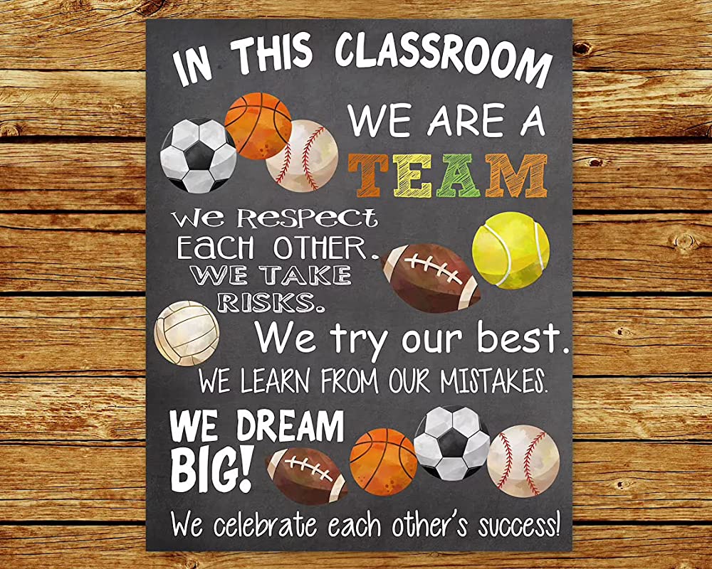 We are A Team, Classroom Rule, Sports Classroom, Football, Baseball, Basketball