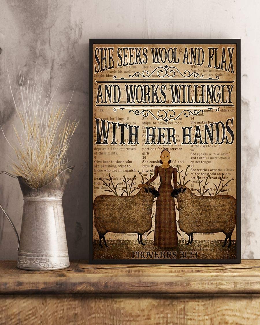 Farm She Seeks Wool And Flax And Works Willingly With Her Hands 1208