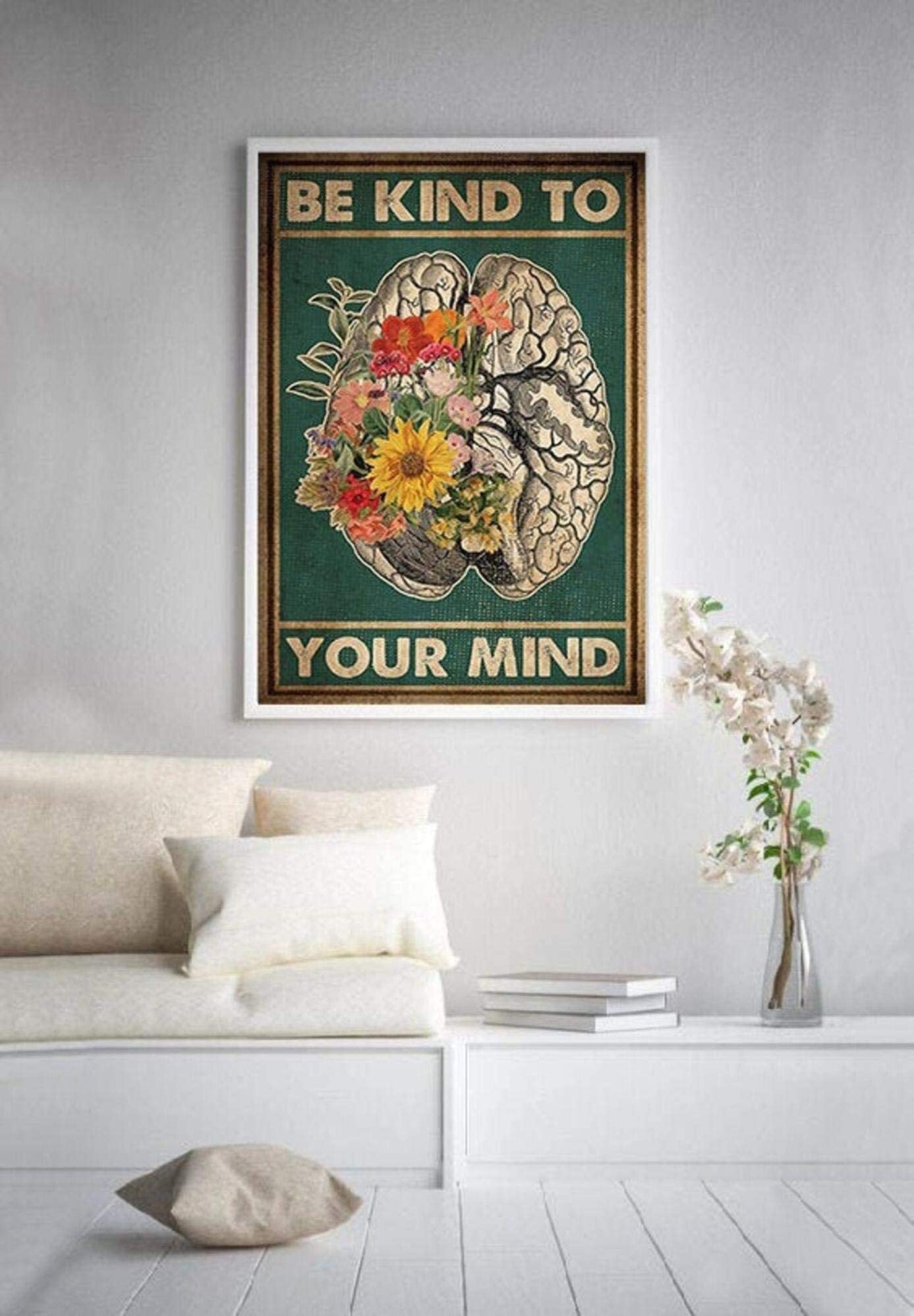 Be Kind To Your Mind Cerebrum Flower Anatomy Psychology Neurologist Present Medical