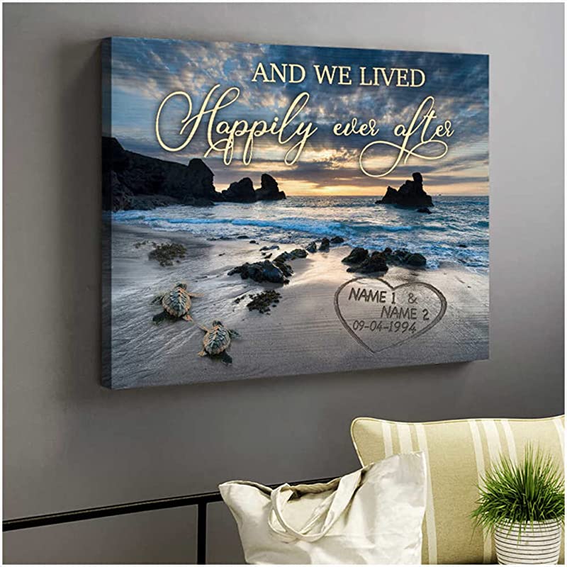 and We Lived Happily Ever After Couple Turtle Beach Customize Decor