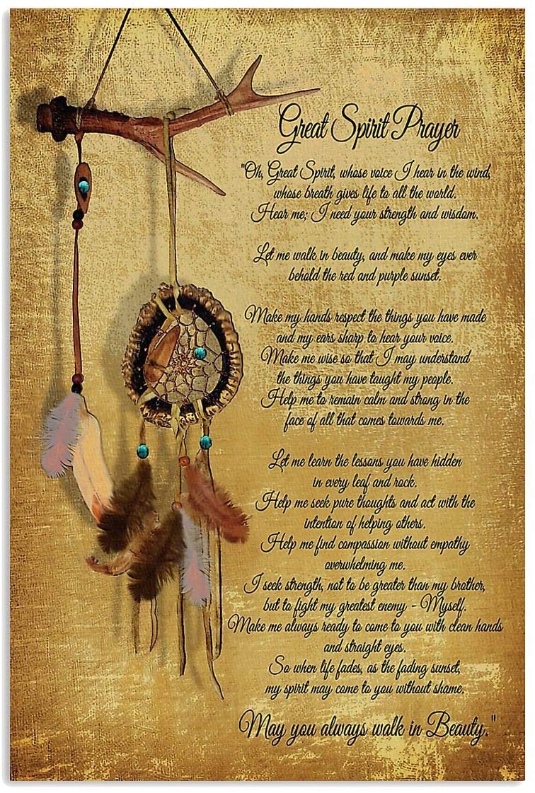 Skitongifts Poster No Frame, Wall Art, Home Decor Native American Great Spirit Prayer Always Walk Beauty GP2810