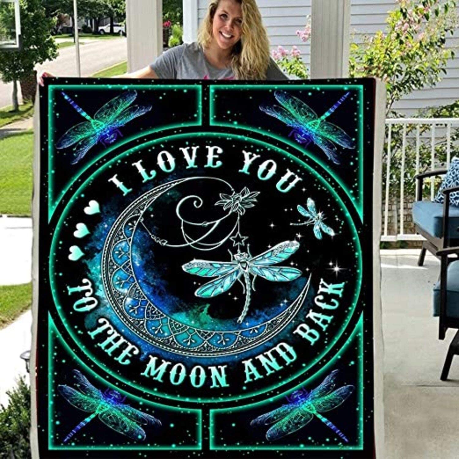 I Love You To The Moon And Back Fan Romantic For Lover Wife Kids