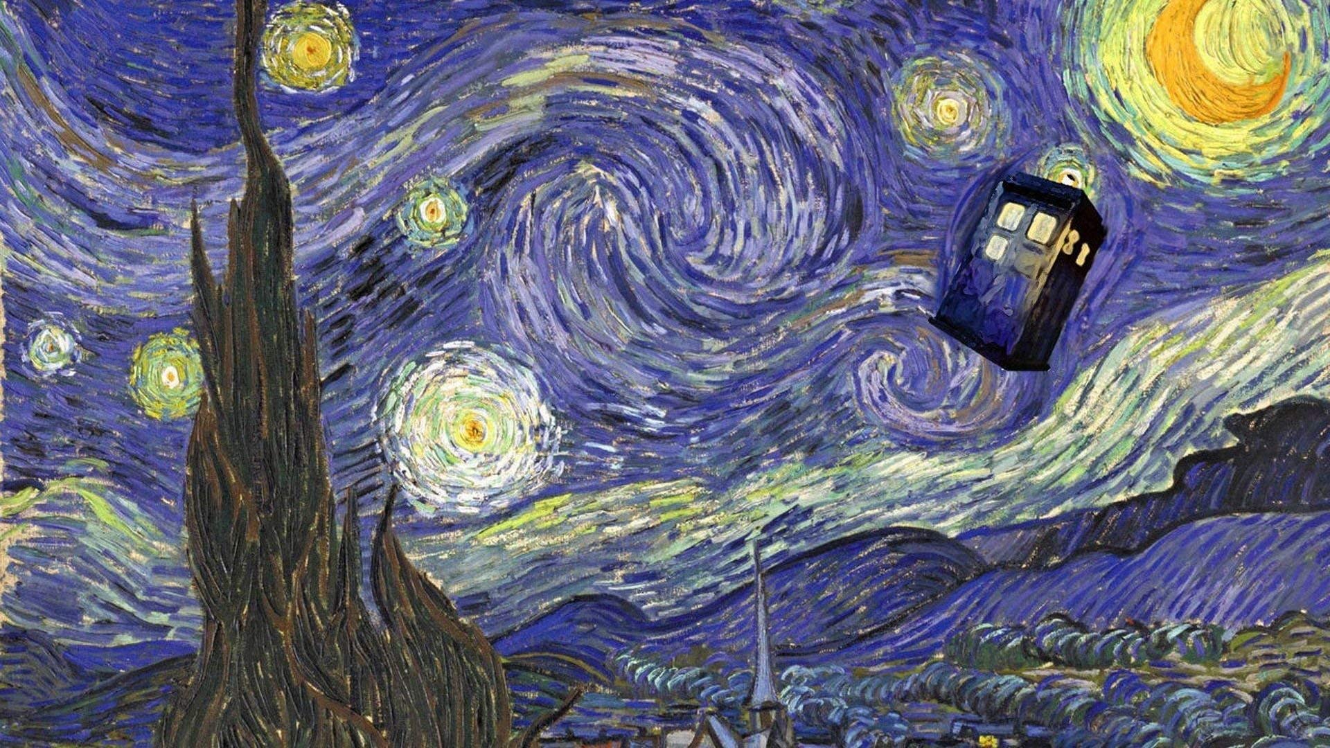 Starry Night Telephone Box Exploding