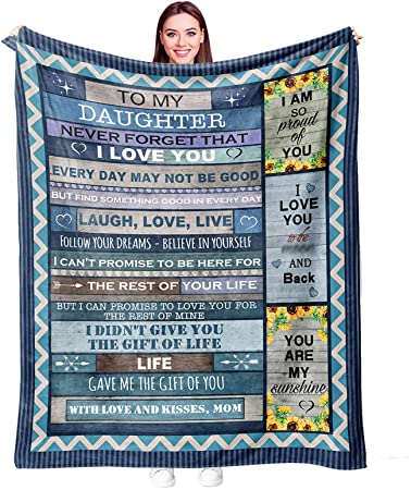 Skitongifts Blanket For Sofa, Bed Throws To My Daughter From Mom You Are My Sunshine