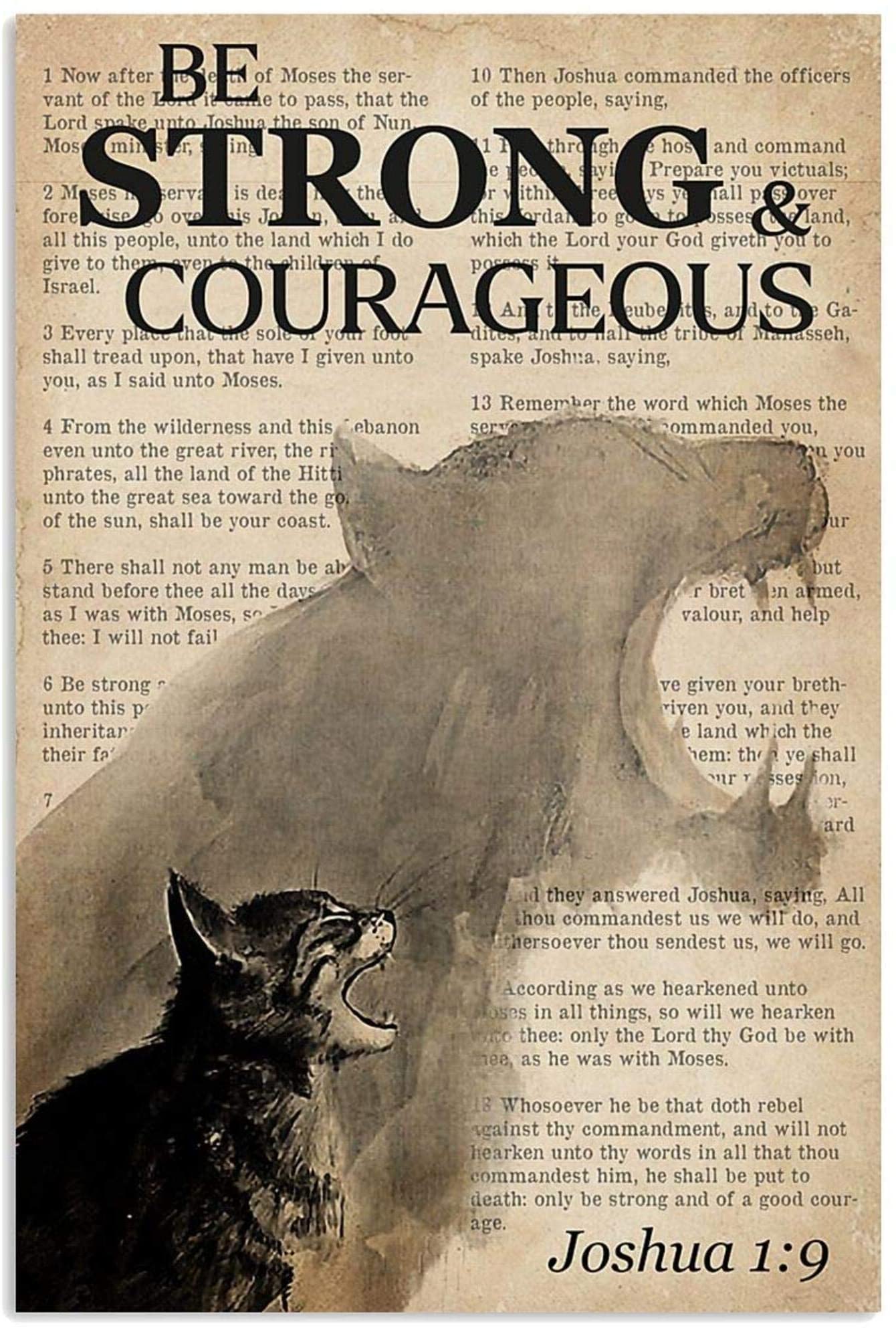Bible Be Strong And Courageous Cat
