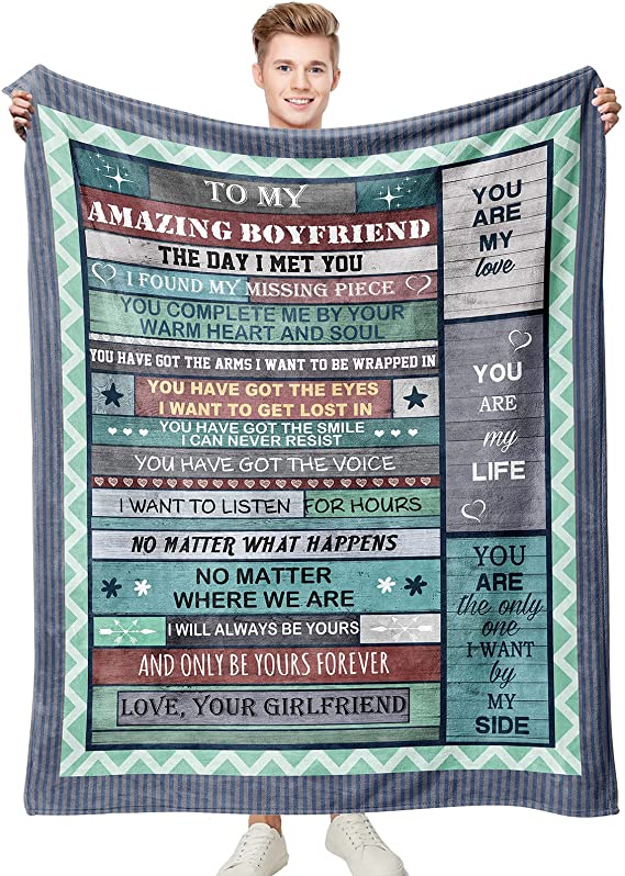 Skitongifts Blanket For Sofa, Bed Throws To My Boyfriend From Girlfriend You Are My Life Gifts For Christmas Anniversary Valentines Birthday