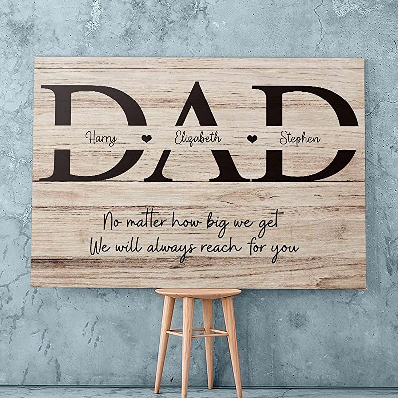 Customize Dad Custom Kids Name No Matter How Big We Get We Will Always Reach for You Decor