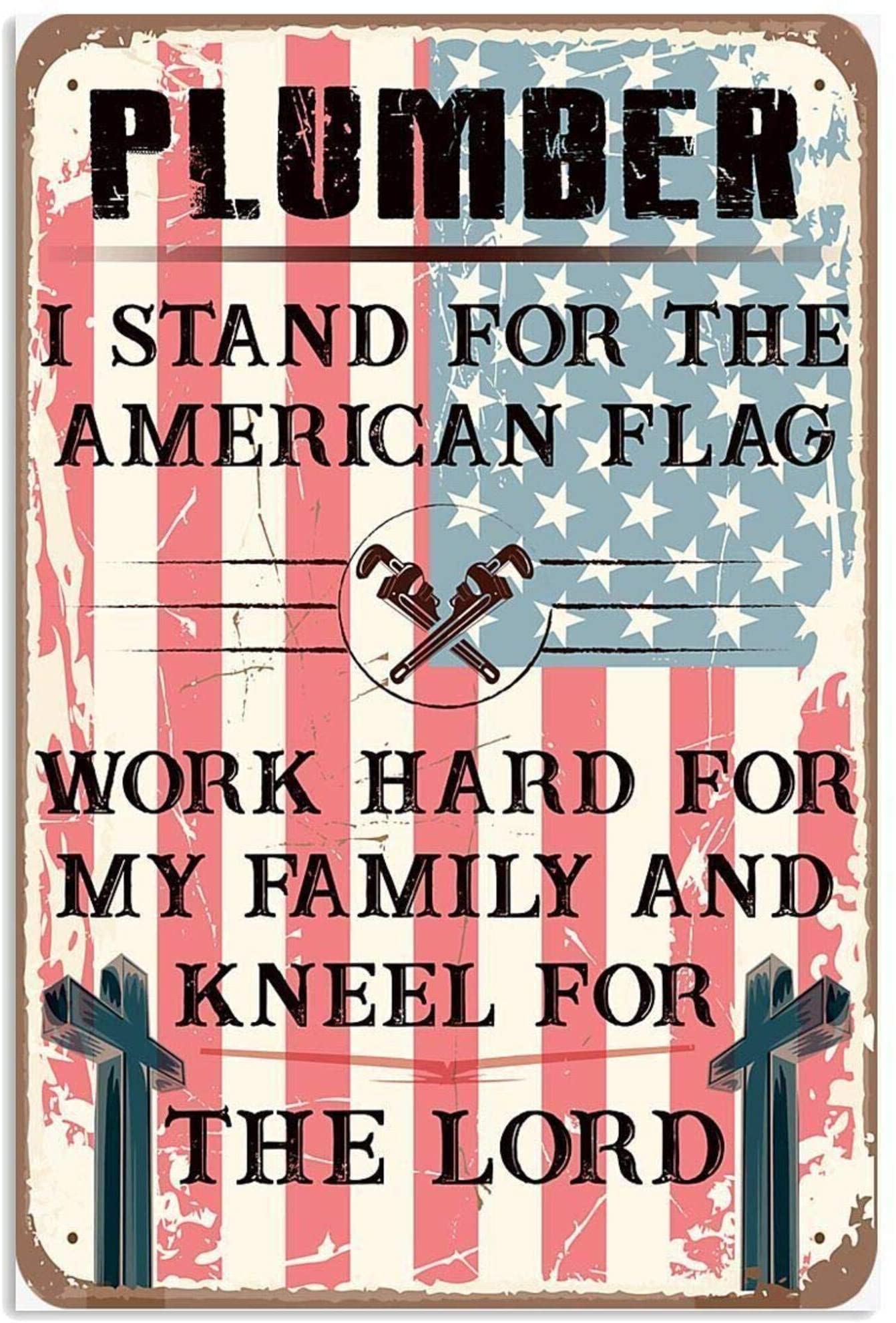 Plumber Stand For The American Flag