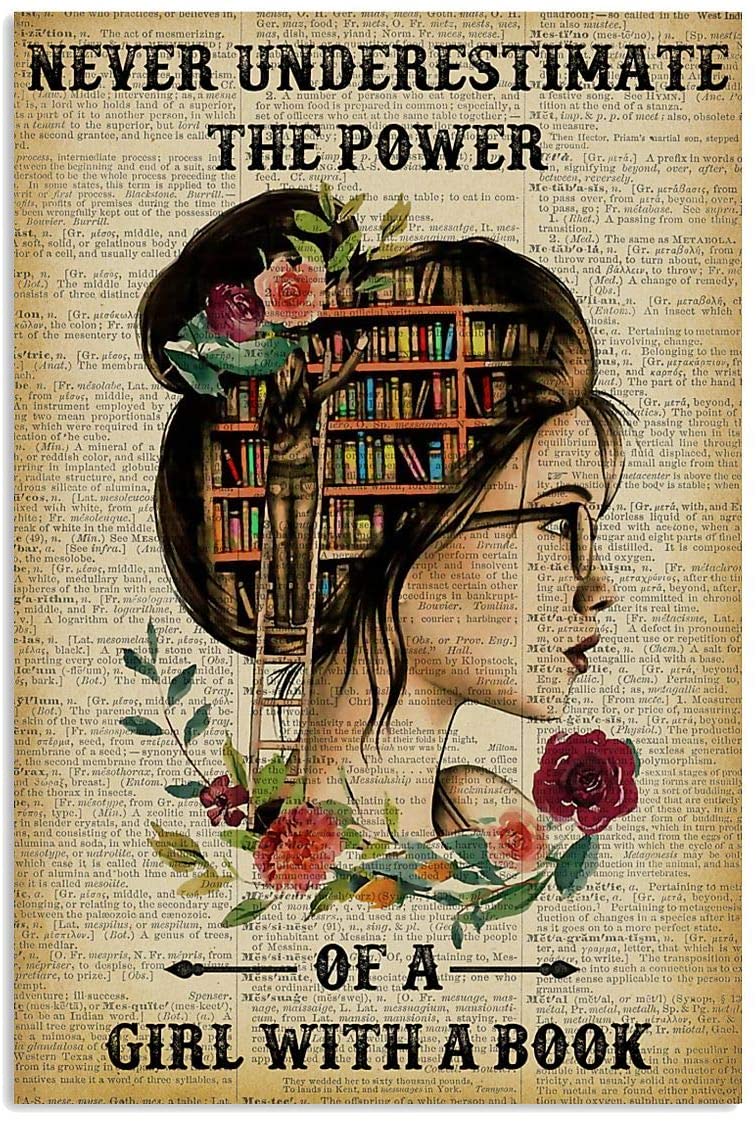 Never Underestimate The Power Of A Girl With Book Reading