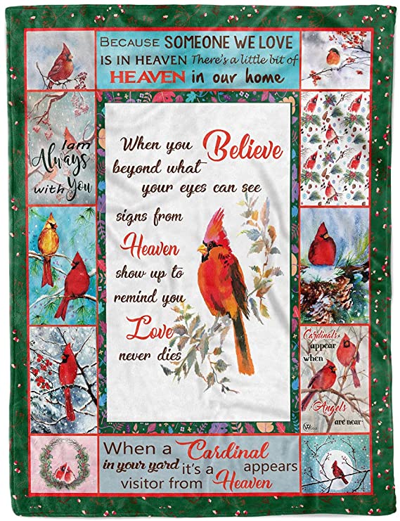 Skitongifts Blanket For Sofa, Bed Throws Memorial Cardinal Bird Appears