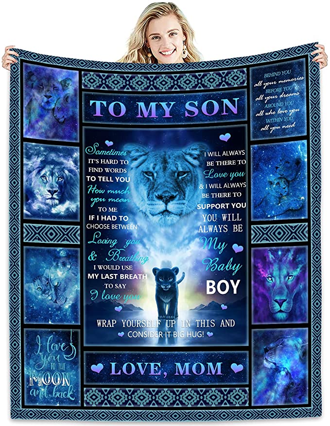 Skitongifts Blanket For Sofa, Bed Throws To My Son Letter From Mom What Yourself Up In This And Consider It Big Hug