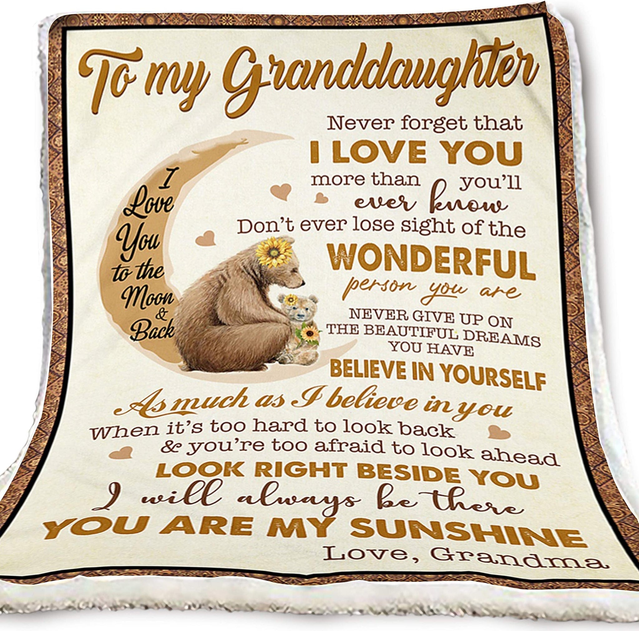 Bears To My Granddaughter I Love You To The Moon And Back