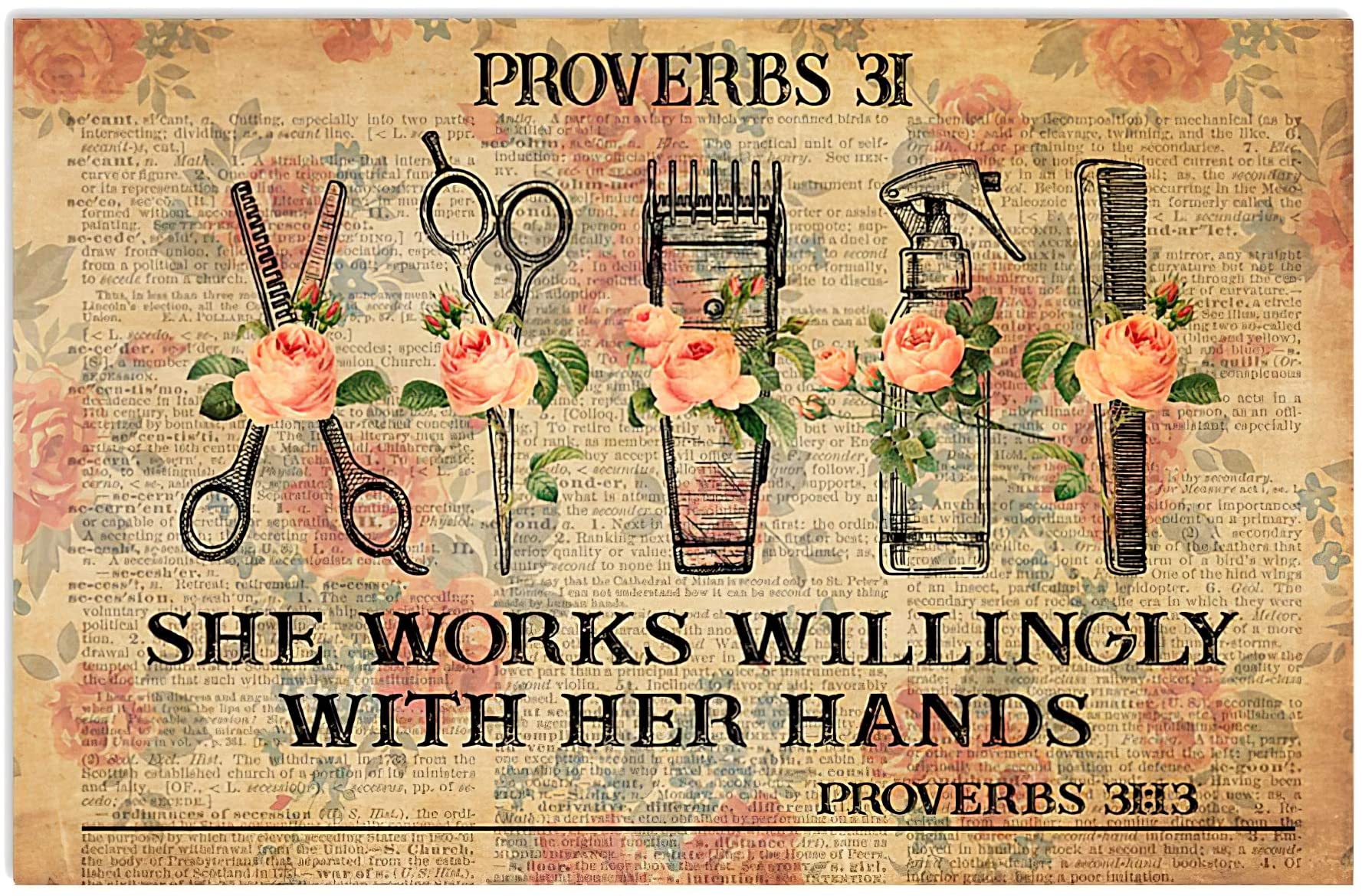 She Work Willingly With Her Hand Proverbs 13 31 Vintage Hairdresser