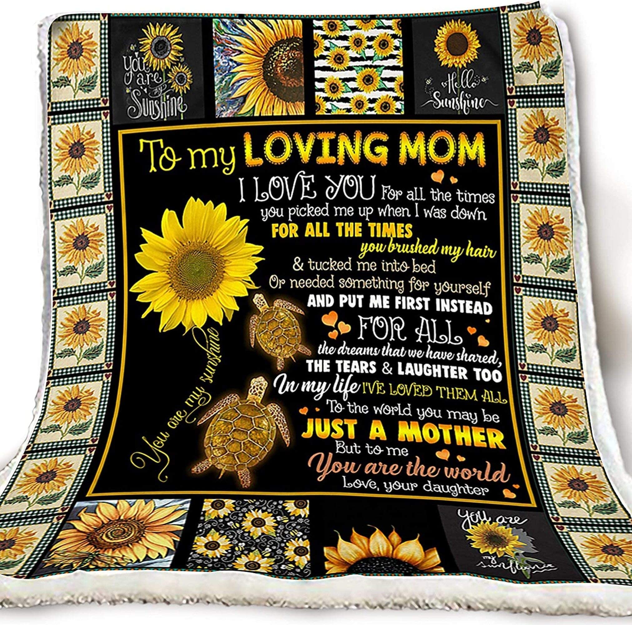 Turtle Sunflower To My Loving Mom I Love You For All The Times, Your Daughter