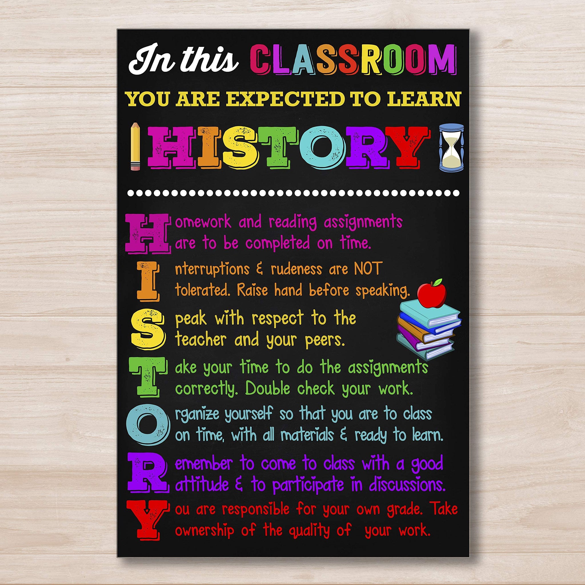 In This Classroom You Are Expected To Learn History History Class Decor Classroom Decor Back To School Classroom Sign Chalkboard