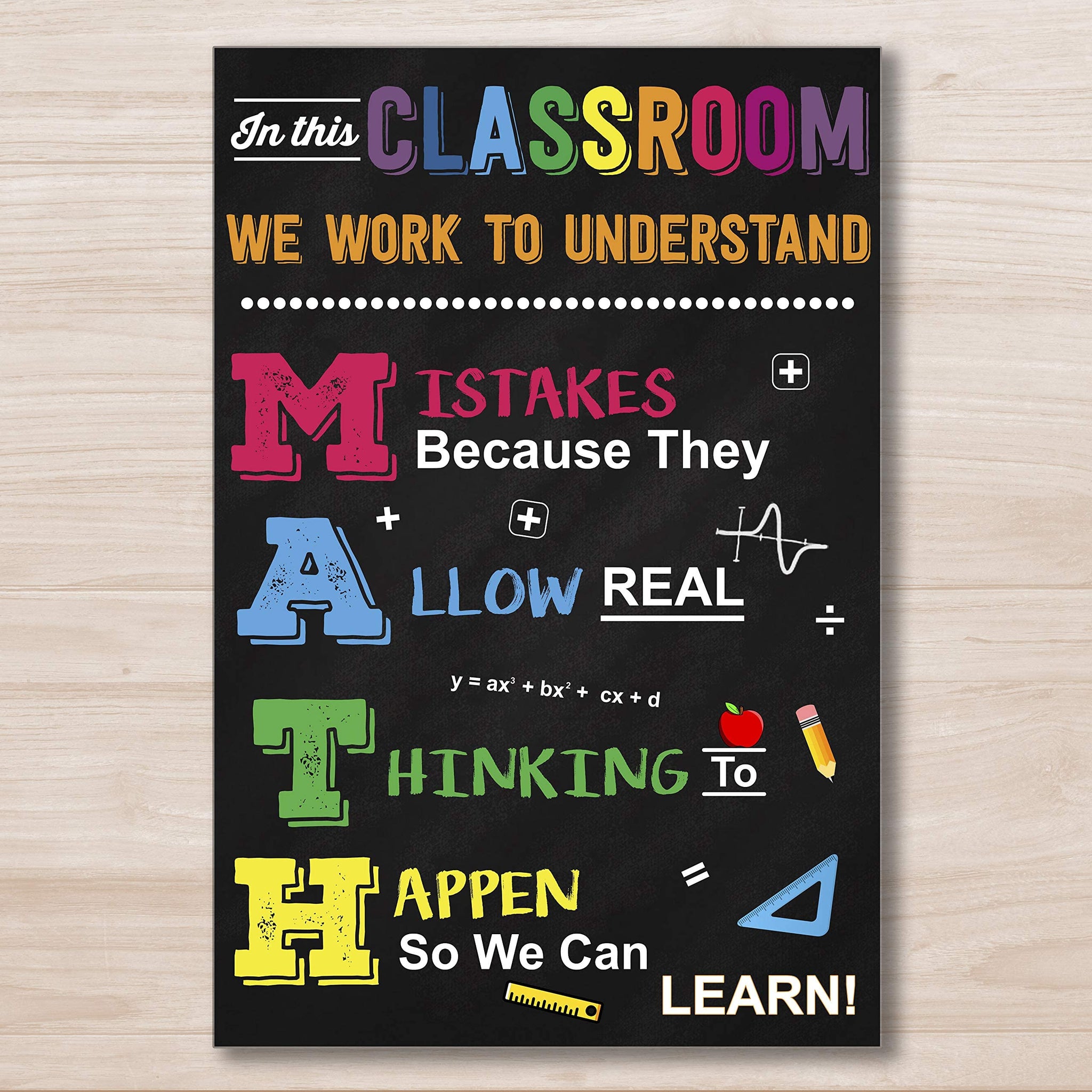 In This Classroom We Work To Understand Math Math Class Decor Classroom Decor Back To School Classroom Sign Chalkboard