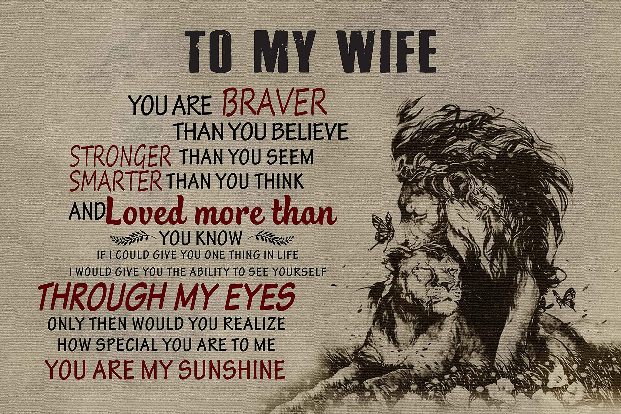 Lion To Wife You Are Braver Holidays Wife To My Wife